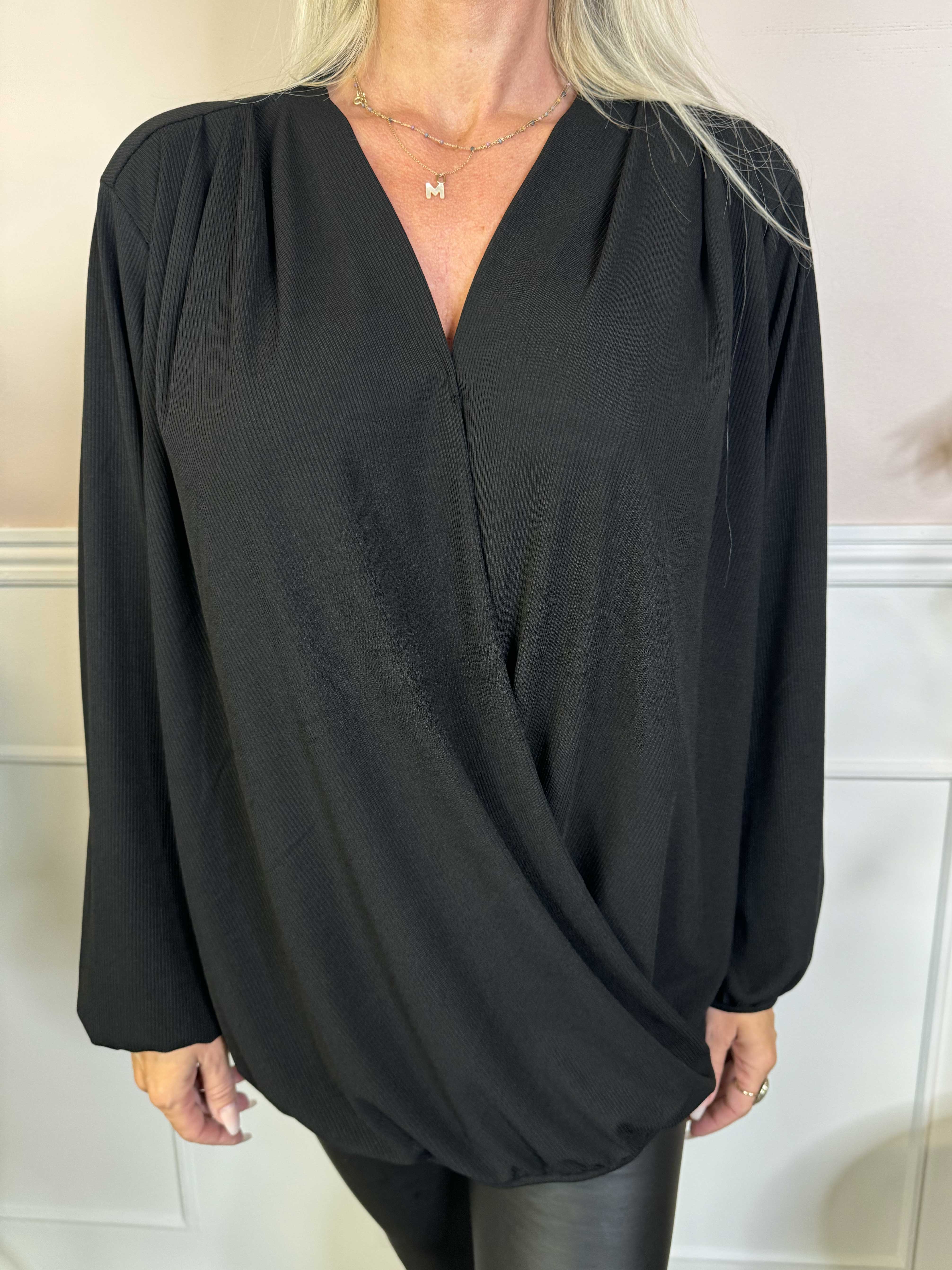 Naomi - Ribbet tunika med elastik